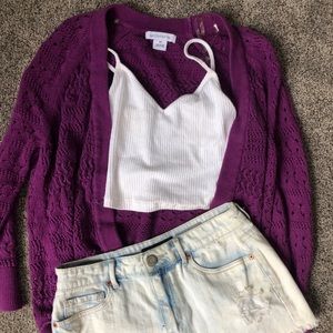 Liz Claiborne Purple Cardigan